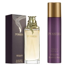 Set Possess Oriflame 50 ml si deodorant spray 75 ml, parfum chipre fructat cu magnetism hipnotic inspirat de seductia Cleopatrei