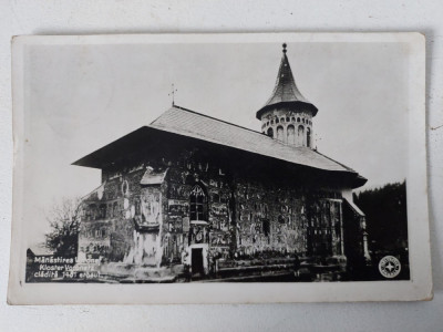 Vedere veche Manastirea Voronet, circulata august 1939, tip fotografie foto