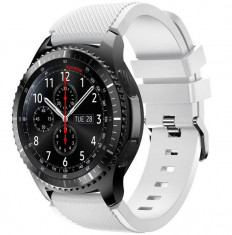 Curea ceas Smartwatch Samsung Galaxy Watch 46mm, Samsung Watch Gear S3, iUni 22 mm Silicon White foto