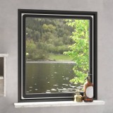 Plasa Insecte Magnetica Fereastra vidaXL, 130x150cm, Alb/Negru, Fibra Sticla, Ajustabila, Montaj Facil