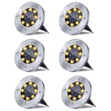 Cumpara ieftin Set 6 Lampi Solare Spot 8 LED - Carcasa Metal, IP65, Alb Cald, Gradina Exterior