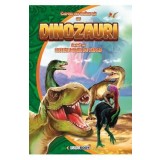 Carte de colorat cu dinozauri. Scrisa cu litere mari de tipar