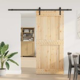vidaXL Ușă glisantă NARVIK Natural și Negru 100 x 210 cm (213,5 cm) 3445310