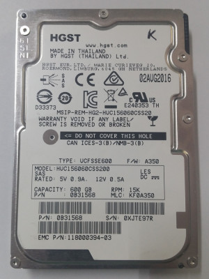 Hard disk server 600GB 15K 2.5&amp;quot; SAS foto