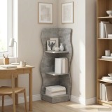 vidaXL Raft de colț cu raft Gri Beton 34 x 33 x 102 cm Lemn prelucrat 899939