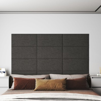vidaXL Panouri de perete 12 buc. gri &amp;icirc;nchis 60x30 cm textil 2,16 m&amp;sup2;1 foto