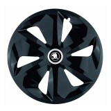 Set 4 capace roti pentru Skoda Nou Alb-Negru, model Roco Black, R14