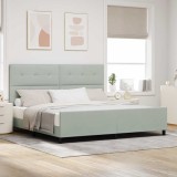 VidaXL Cadru de pat cu headboard Gri deschis 200 x 200 cm Catifea