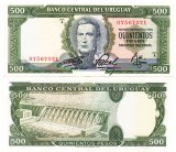 Uruguay 500 Pesos 1967 P-48 aUNC Bancnota straina