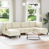 vidaXL Set de mobilier pentru living 6 pcs Crem Țesătură 3413782