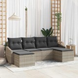 Cumpara ieftin Set de canapele pentru grădină 6 pcs Gri deschis Rattan poli
