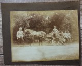 Militari romani cu caruta, militar cu tun, perioada interbelica// 2 fotografii