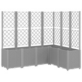Cumpara ieftin Jardiniera de gradina cu spalier gri deschis 160x120x140 cm PP