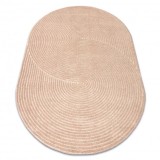 Covor din l&acirc;nă FLUX oval 461.67.AE200 OSTA - Geometric, structural, loft roz / bej , 160x230 cm