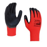 Manusi de protectie Procera X-LATOS, latex + poliester, negru + rosu, marimea 9