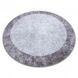 MIRO 51648.803 cerc covor lavabil Marmură anti-alunecare - gri inchis, cerc 200 cm