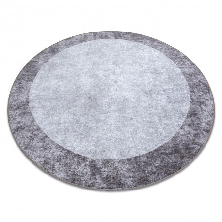 MIRO 51648.803 cerc covor lavabil Marmură anti-alunecare - gri inchis, cerc 160 cm