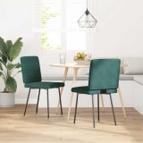 VidaXL Scaune de sufragerie, 2 buc., verde &icirc;nchis, catifea 4101158