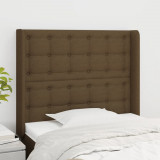 Tablie de pat cu aripioare maro &icirc;nchis 83x16x118/128 cm textil GartenMobel Dekor, vidaXL