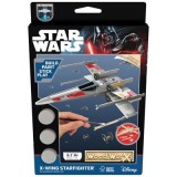 Macheta de asamblat, Star Wars, X-Wing Starfighter, cu 40+ piese din lemn + vopsea, pensula si adeziv inclus