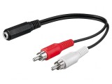 Cablu Audio Jack 3.5mm la RCA 1.4m Negru, Goobay
