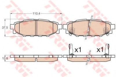 Set placute frana,frana disc SUBARU LEGACY V Combi (BM, BR) (2009 - 2016) TRW GDB3568 foto