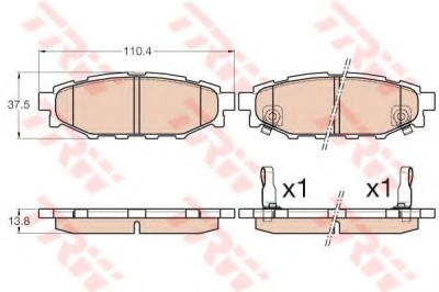 Set placute frana,frana disc SUBARU FORESTER (SH) (2008 - 2016) TRW GDB3568 foto