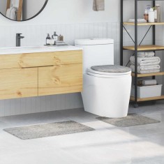 vidaXL Covoraș de baie 3 pcs Gri 50 x 50 cm Polipropilenă