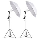 Kit lumini studio foto,2 umbrele studio foto-video + accesorii Andoer 2 x bec 45W