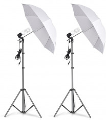 Kit lumini studio foto,2 umbrele studio foto-video + accesorii Andoer foto