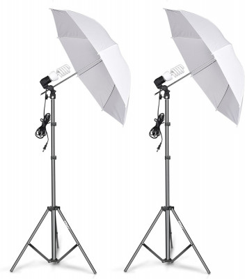 Kit foto studio,lumini,2 umbrele,trepiezi 200 cm inclusi + becuri foto