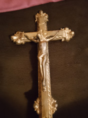 Crucifix metal dore an 1940 foto