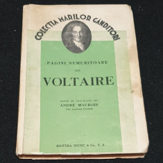 Carte veche anul 1939 Colectia Marilor Ganditori - Editura Socec - VOLTAIRE