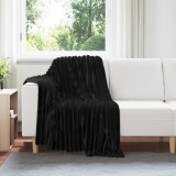 vidaXL Set 6 Pături Molton Negre 150x130 cm, Ultra Moi, Pufoase, Ușoare, Călduroase, Versatile pentru Canapea, Pat, Living, Dormitor