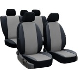 Set Huse Scaune Auto Pok-Ter Perline, Piele Ecologica, Negru - Gri, 9 piese Automobile ProTravel