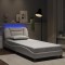 vidaXL Cadru de pat cu lumini LED, alb, 90x200 cm, piele ecologică 3213907
