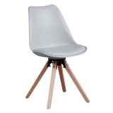 Cumpara ieftin Scaun tapiterie piele ecologica gri deschis Etosa 48x57.5x82.5 cm