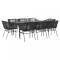 Gossi set de sufragerie de gradina 9 piese neagra sticla polirattan