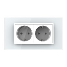 Priza dubla Livolo cu rama din sticla 4M, standard Italian, Serie noua SmartElectro IntelligentHouse foto
