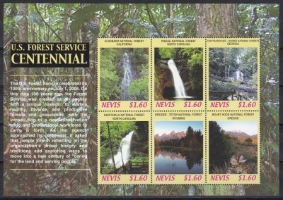 Nevis 2006-A 100-a aniversare a Serviciului Forestier al Statelor Unite,Bloc,MNH foto
