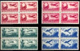 1948 LP244 1950 LP267 serie Posta aeriana - valori mari (bloc x4) MNH