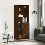 VidaXL Dulap &icirc;nalt, stejar maro, 69,5x34x180 cm, lemn compozit