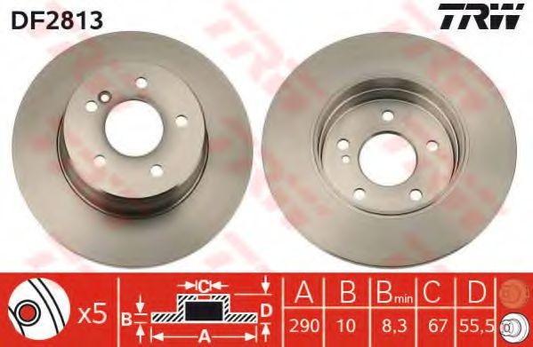 Disc frana MERCEDES C-CLASS (W203) (2000 - 2007) TRW DF2813