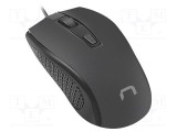 Mouse optic negru NATEC USB A cu fir 1,8m, 3 butoane