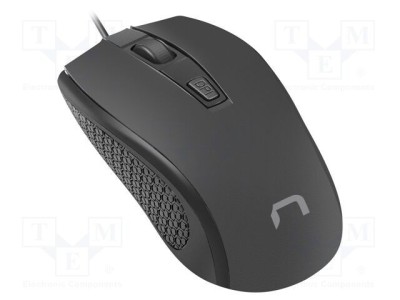 Mouse optic negru NATEC USB A cu fir 1,8m, 3 butoane foto