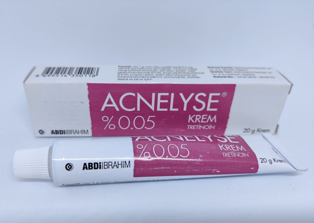 Acnelyse 0.05% Tretinoin Retin A riduri acnee pete cicatrici crema 20 grame  | Okazii.ro