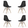 Set 4 Scaune Mercaton Acerenza, Stil Scandinav cu Picioare din Lemn de Fag, Cadru Metalic, Sezut PP, Maxim 120 Kg, 46 x 54 x 82