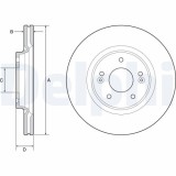 Set discuri frana fata DELPHI, Hyundai I30, 11.2016-, Tucson (TL, TLE), 05.2015-; Kia Ceed (Cd), 03.2018-, Optima (Jf), 09.2015-, Proceed (Cd), 10.20