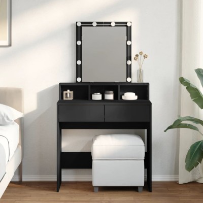 Gossi masa de toaleta cu led, negru, 80x41x144,5 cm foto