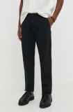 Marc O&#039;Polo pantaloni din amestec de in culoarea negru, drept